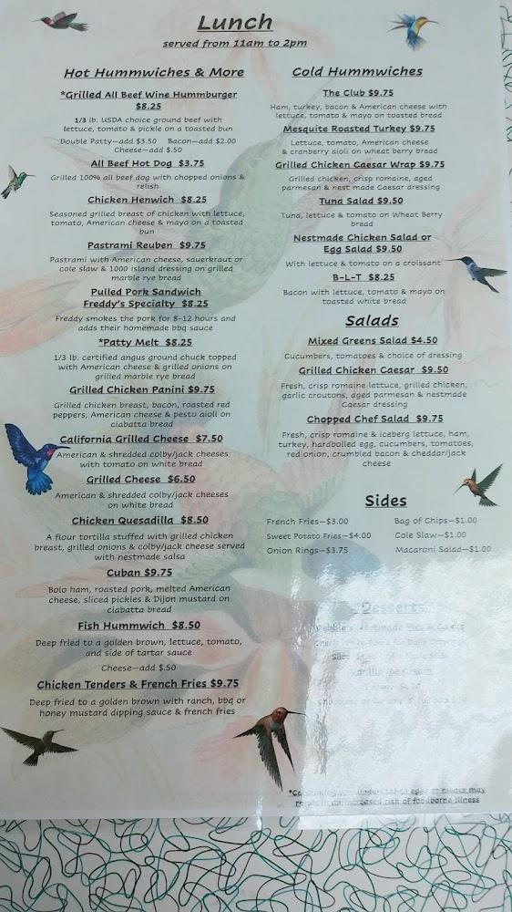 Hummingbirds Cafe Menu image 4